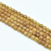 Asingeloo 3mm Faceted Natural Brown Agate Stone Beads for Jewelry Making Round Gemstone Beads Loose Spacer Beads 15" a Strand