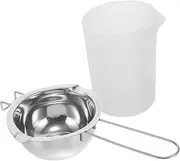 [jojofuny] 1 Set Aromatherapy Wax Melting Pot Durable Metal Candle Making Kit with Measuring Cup for DIY Crafting Scented Candles and Soap Making