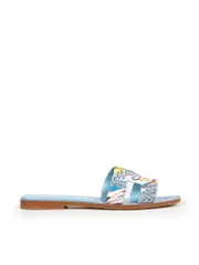 Blue Patterned Oran Sandals