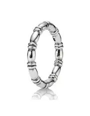 New Authentic Pandora Sterling Silver Bamboo Barrel Ring 190611 Size 48 50 52