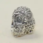 New Authentic Pandora Charm Mother Owl and Baby Owl S925ALE Clear CZ #791966