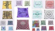 Sophia-Art 26" Pillow Decor Tapestry Seating Bed Mandala Children Cover Bohemian Handmade Cushion Pouf Pouf Cotton Throw Bedding Floor Indian Pom Pom Ottoman Lot (50 Pcs Lot)