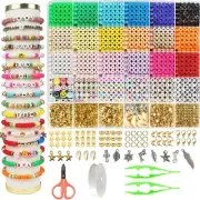 5100Pcs Clay Beads for Jewelry Making Kit, with Elastic String and tweezers