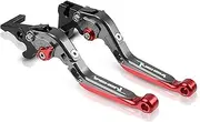 MAODOXIANG Handlebar Kits Motocycle Accessorise CNC Alum-inums Adjustable Folding Brake Clutch Levers for aprilias Tuono V4 R 2011-2014 (Color : Titanium Red)