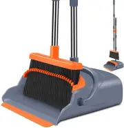 Kelamayi Broom and Dustpan Comb Set for Home Super Long Handle,Upright Standing