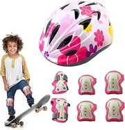 Kids Protective Gear | Head Hard Hat Knee Pad Elbow Pad for Roller Skating,Adjustable Child Protection, Skateboard Accessories for Inline Skating, Cycling, Rollerblading