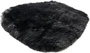Natural Motorcycle Seat Cushion | 100% Genuine Sheepskin Motorcycle Seat Covers with Non-Slip Suede Backing and Velcro Straps, 13 x 11”, 1 Pc Black