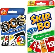 Mattel Dos and Skip-bo Card Game, Combo Pack of 2