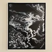 Apparition | Black White & Gray Signed Original Modern Abstract Acrylic Painting