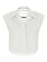 [Alexander Wang] Cropped Button Down Sleeveless Top