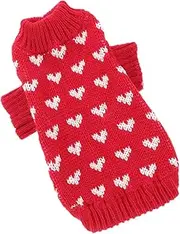 Happyyami Cute Dog Winter Sweater Knitted Pet Clothing Heart Pattern Stylish Pet Vest Comfortable and Fashionable Size XL