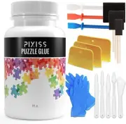 Pixiss Puzzle Saver Glue Kit, Adhesive Brushes for Jigsaw Puzzles, Boards,...