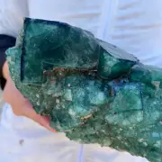 4.6lbNATURAL Green Cube FLUORITE Crystal Specimen Quartz Cluster Mineral HEALING