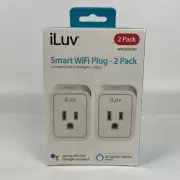 2 PACK iLuv SMPLUG1ULWH Smart WiFi Plug, Mini Outlet Up To 1875W WiFi Enabled RC