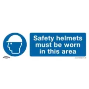 Sealey Mandatory Safety Sign - Safety Helmets Must Be Worn In This Area - Rigid