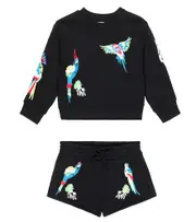 [Stella McCartney Kids] Stella McCartney Kids Printed cotton sweatshirt and shorts set Y 3 black