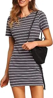 [Floerns] Women's Casual Short Sleeve Striped Bodycon T Shirt Short Mini Dress