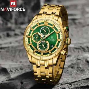 Naviforce 8046 男士手錶運動防水手錶頂級品牌豪華軍用計時碼表鋼原裝石英鐘禮物