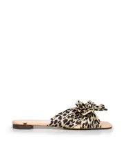 Daphne Leopard Plissé-lamé Slides