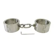 4cm High Stainless Steel Handcuffs Wrist Cuffs Restraints Shackle Constraint