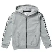 SOVEREIGN CODE Kids' King Check Hooded Jacket In Heather Grey Hoodie M(10-12)
