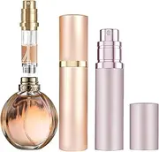 OSALALA Perfume Atomiser, Refillable & Travel Size Perfume Bottle, Leaking Proof,Bottom Pump without Funnel, Luxurious Small women and men, 5ml (Champine Gold & Rose Gold)