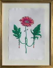 Silviya Neri Artist Gerbera Botanical Handmade Illustration