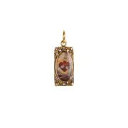 VIRGINS SAINTS & ANGELS VSA Retablo Rectangular Framed Charm in Gold