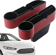 Krmoau Car Seat Gap Filler Organiser, Seat Storage Box, Pack of 2 Leather Front Seat Storage Box, Console Organiser, Car Organiser Between Seats, Car Inserts Between Seats