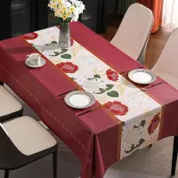 在飛比找蝦皮購物優惠-紅色桌布 過年桌布 圍爐必備桌布 大理石桌布 桌巾 桌墊 餐