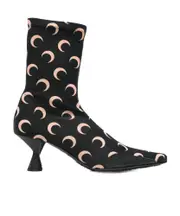 Marine Serre All-Over Logo Detailed Pointed-Toe Boots 36,37,38,39,40 black