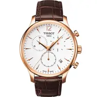 在飛比找momo購物網優惠-【TISSOT 天梭】Tradition復刻三眼計時手錶-4