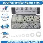 Nylon Washers, 520Pcs White Nylon Flat Washers Assortment Kit for M2 M2.5 M3 M4