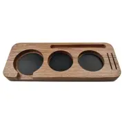 58 mm Wooden Coffee Tamper Station Stand Coffee Portafilter Holder Presser3678