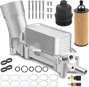 AutoBaBa 926-959 Upgraded Aluminum Engine Oil Filter Housing with Oil Cooler Sensors and Gaskets for Dodge Charger Challenger Journey, Jeep Wrangler, Ram 1500 2500 3500, Chrysler 200 300 3.6L V6