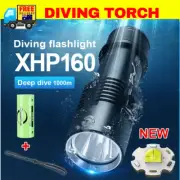 Diving Flashlight Rechargeable Torch 1000M Underwater Lantern IPX8 Waterproof