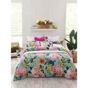 MM Linen Ravello Queen Quilt Cover w/ Pillowcases Set Aqua