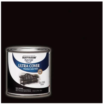 Rust-Oleum Painter's Touch Gloss Black General Purpose Oil-Based Paint, 1/2 Pint