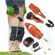 Leaf Blower Cordless, 21V Folding Brushless Garden Blowers with 3000mAh Battery & Charger, 63m/s Powerful Electric Leaf Blower Air Blower for Blowing Leaves, Dust, Snow, Debris Orange