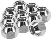 HEALEEP 10 Pcs Open End Trailer Lug Nuts Durable Wheel Nuts for Automotive Flanges and Tire Installation User Friendly Acorn Design for Easy Hand Removal and Fit