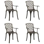 Garden Chairs 4 pcs Cast Aluminium Bronze vidaXL