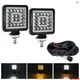 Kkmoon LED 燈條,2PCS 4 英寸 160W LED 工作燈,防水方形越野駕駛燈帶 16AWG 線束套件,適