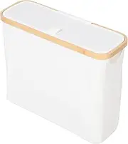 Paper Towel Tube Storage Basket Garbage Can Storage Basket with Lid Trash Can with Lid Toilet Tissue Toilet Tank Basket Nursery Hamper Standing Toilet Paper Stand Bamboo Beige Amosfun