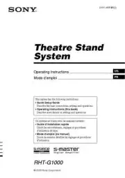 Sony RHT-G1000 Home Theater System Owners Manual