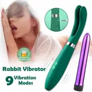Rechargeable Rabbit Vibrator Dildo G Spot Stimulator Clitoris Massager Sex Toys