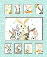 SUSYBEE HAROLD THE HARE QUILT PANEL * NEW * FREE POST * BEST YET FROM SUSYBEE