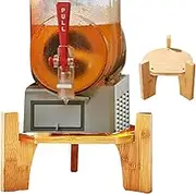 Water Dispenser Stand | Drink Dispenser Base | Round Bamboo Holder for Beverage Jug Or Vase | Wooden Tabletop Rack with Rustic Design, Stable Structure, Multi-Functional for Home Or Office