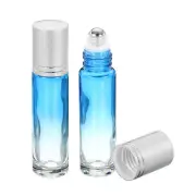 2Pcs 10mL Roller Bottles, Glass Essential Oil Roller Balls, Blue