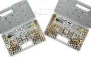 80 PC PIECE TITANIUM METRIC & SAE SIZE INCH STEEL TAP & AND DIE TOOL SET KIT