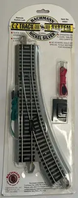NEW Bachmann HO Scale E-Z Track Nickel Silver Remote Switch Left 44561 roadbed